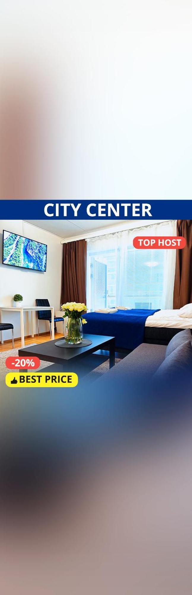 City Center 1R Studio With Perfect View, Parking 奥卢 外观 照片